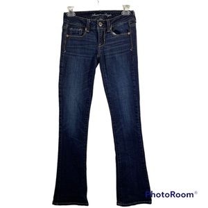 American Eagle skinny kick jeans stretch size 00 short dark wash